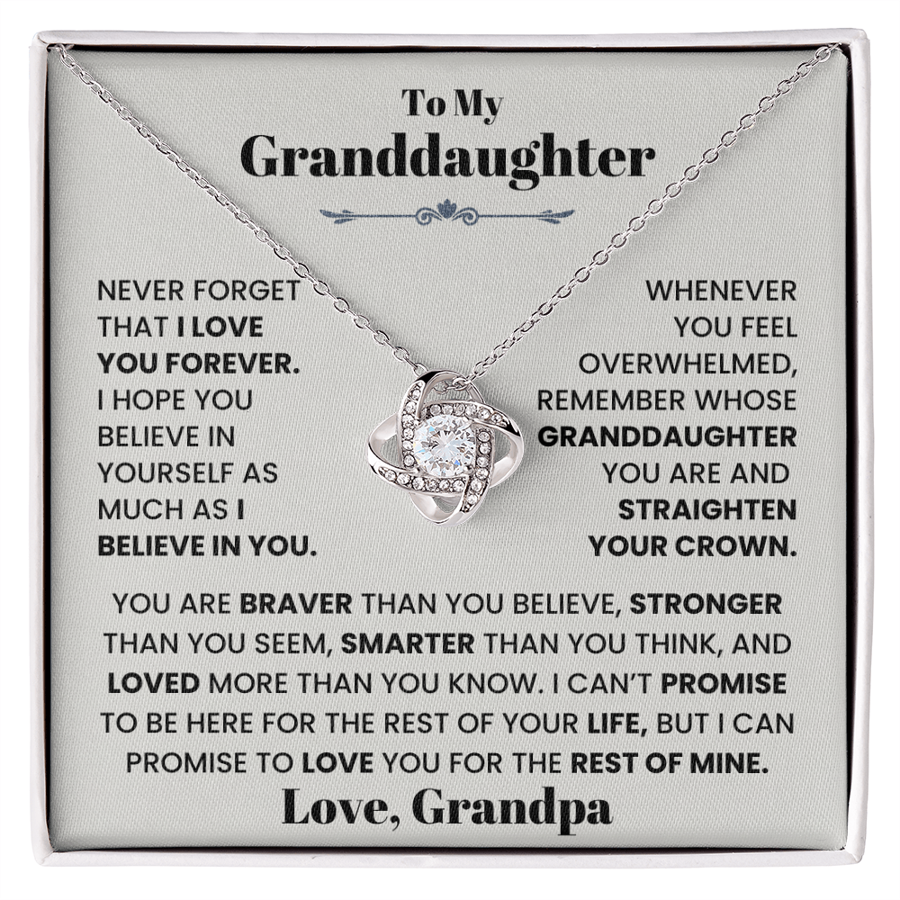 To My Granddaughter Necklace from Grandpa.