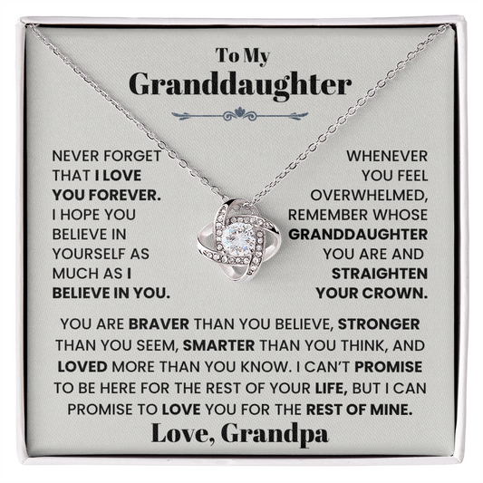 To My Granddaughter Necklace from Grandpa.