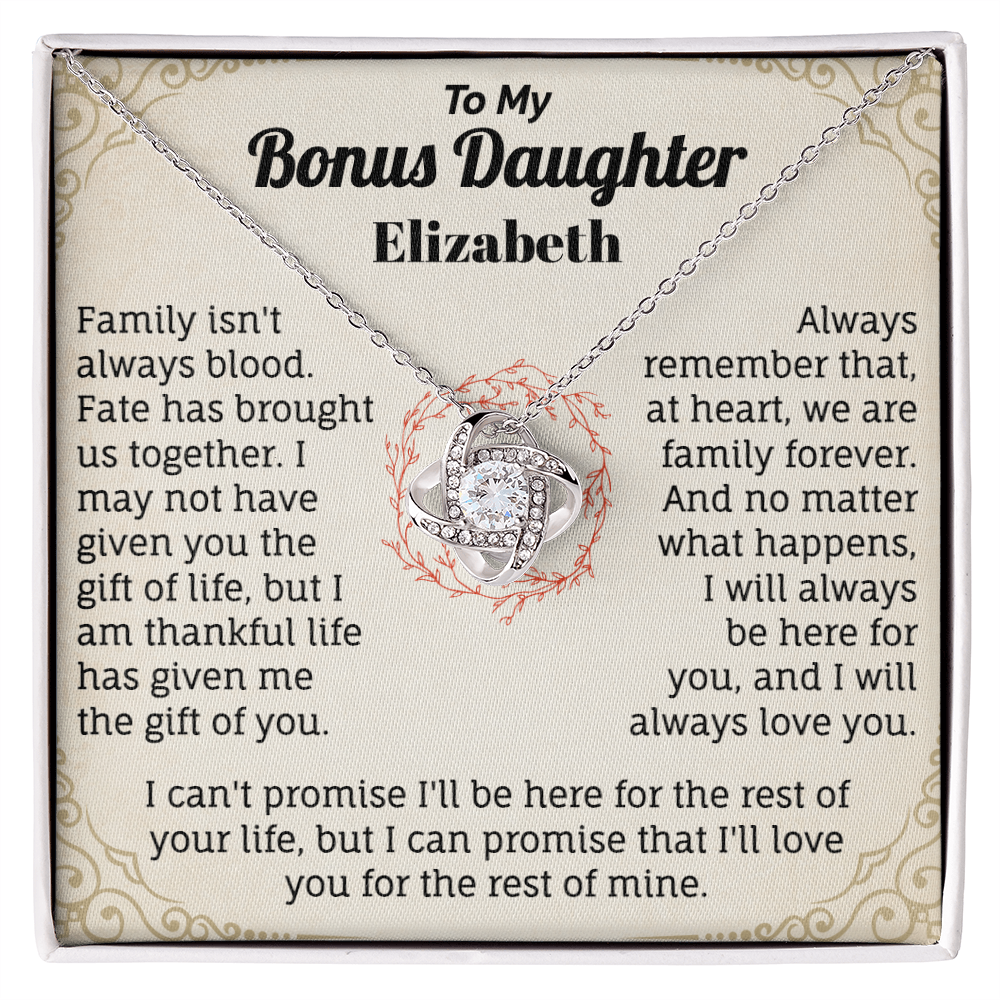 To My Bonus Daughter Personalized Name Necklace.