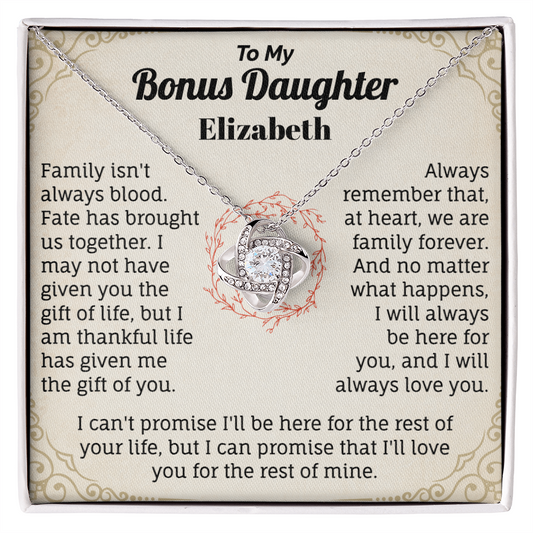 To My Bonus Daughter Personalized Name Necklace.