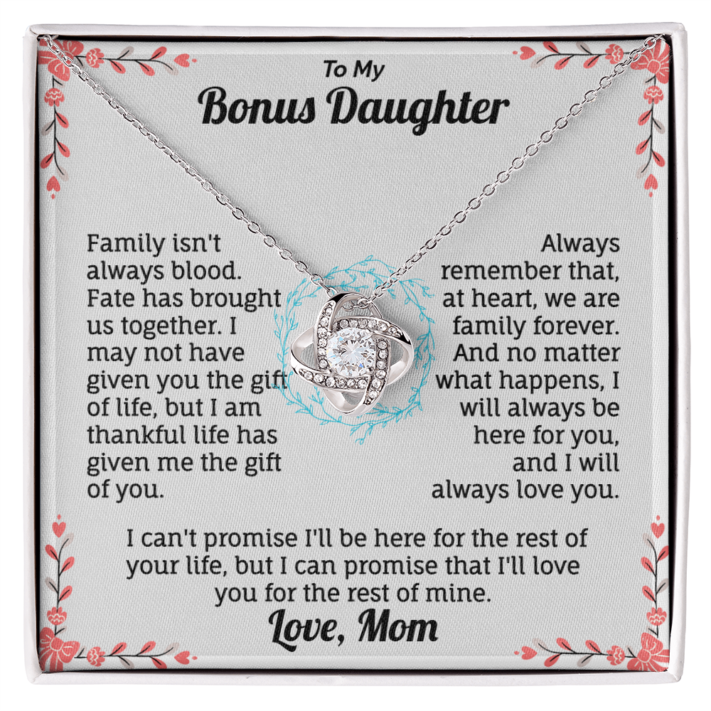To my Bonus Daughter necklace from mom.