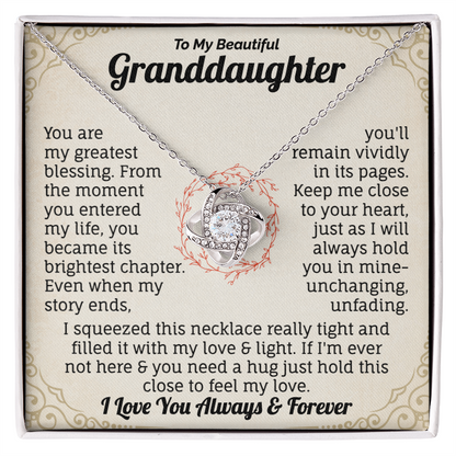 To My Granddaughter, I Love You Always & Forever Necklace.