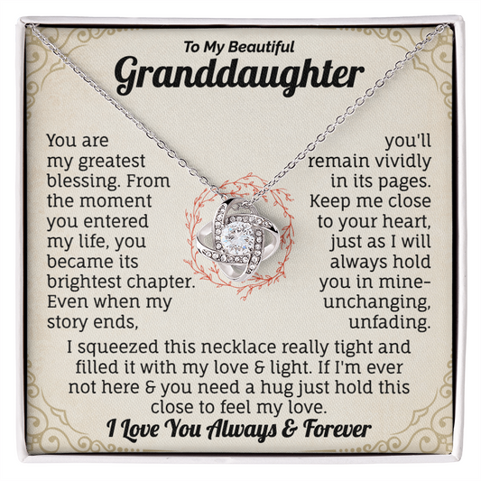 To My Granddaughter, I Love You Always & Forever Necklace.