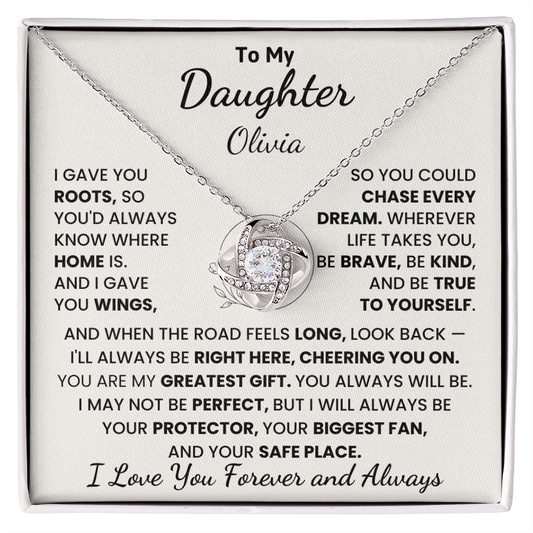 To My Daughter Personalized Name Necklace.