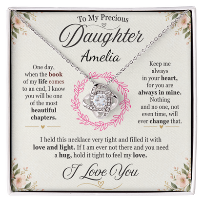 To My Precious Daughter Personalized Name Necklace Set.