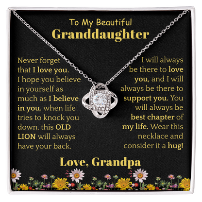 To My Beautiful Granddaughter Necklace from Grandpa.