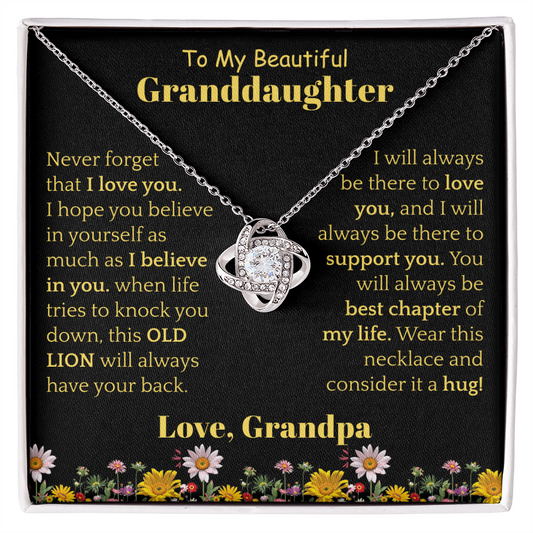 To My Beautiful Granddaughter Necklace from Grandpa.
