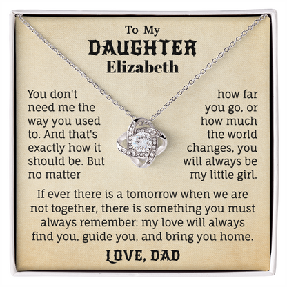 To My Daughter Personalized Name Necklace from Dad.