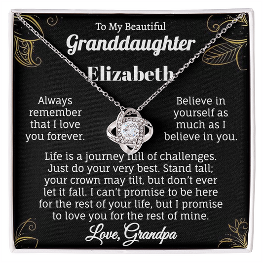 To My Beautiful Granddaughter Necklace.