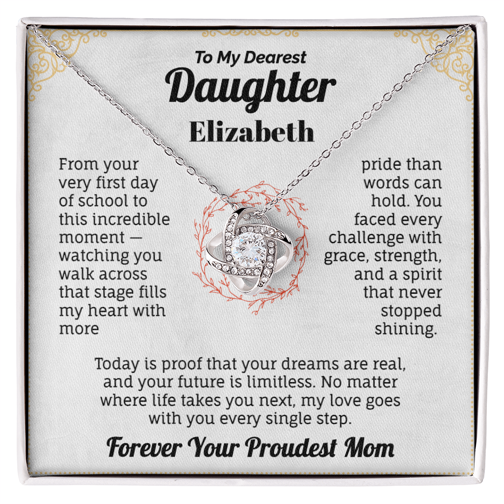 To My Daughter – Proud Mom Graduation Necklace Gift