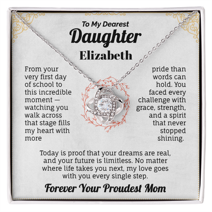 To My Daughter – Proud Mom Graduation Necklace Gift