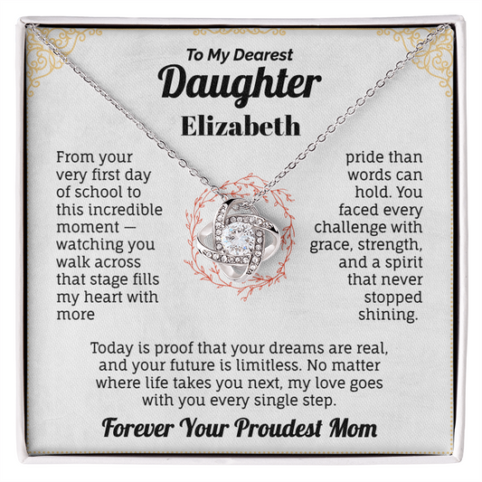 To My Daughter – Proud Mom Graduation Necklace Gift