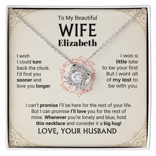 To My Beautiful Wife Personalized Name Necklace.