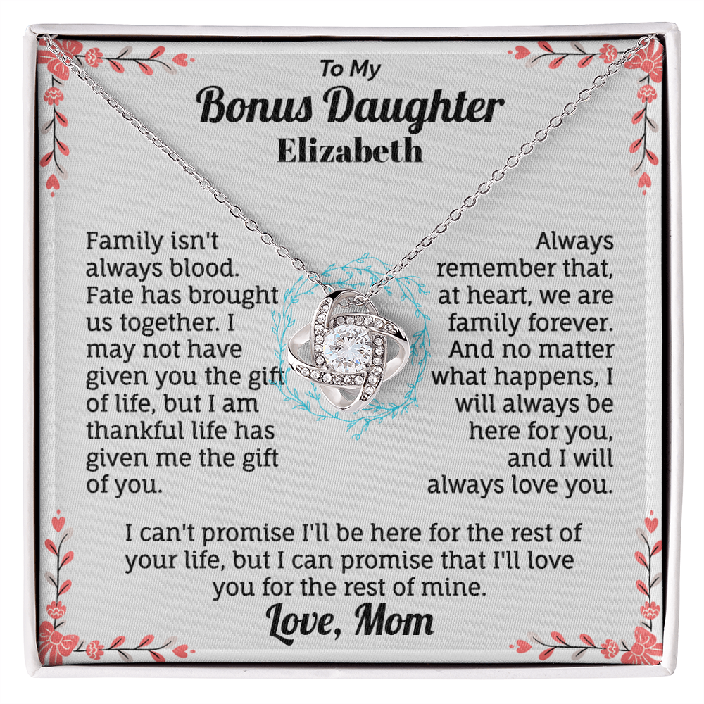 To my Bonus Daughter Personalized Name Necklace.