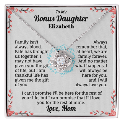 To my Bonus Daughter Personalized Name Necklace.