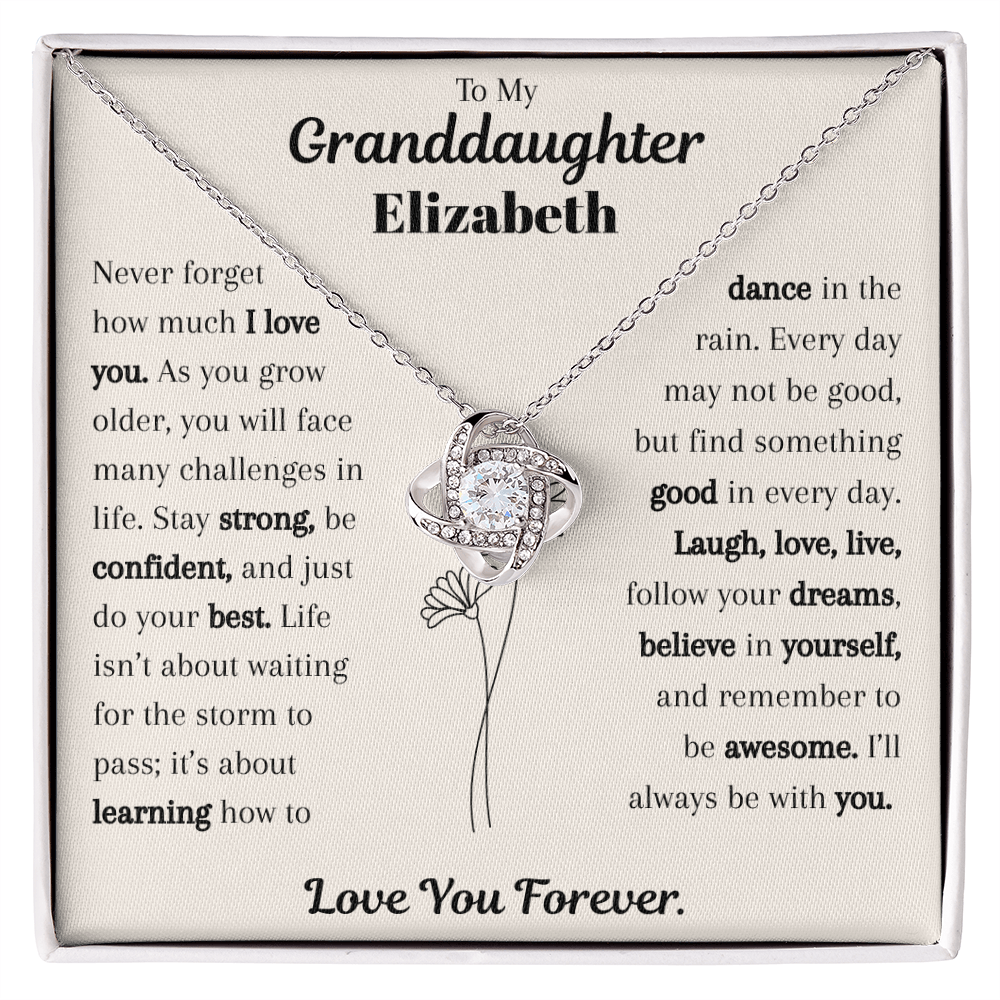 To My Granddaughter Personalized Name Necklace.