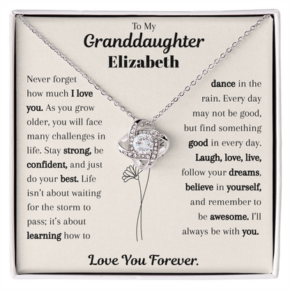 To My Granddaughter Personalized Name Necklace.