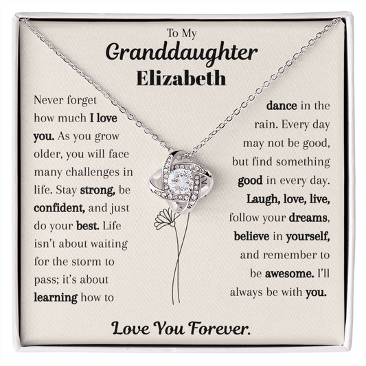 To My Granddaughter Personalized Name Necklace.