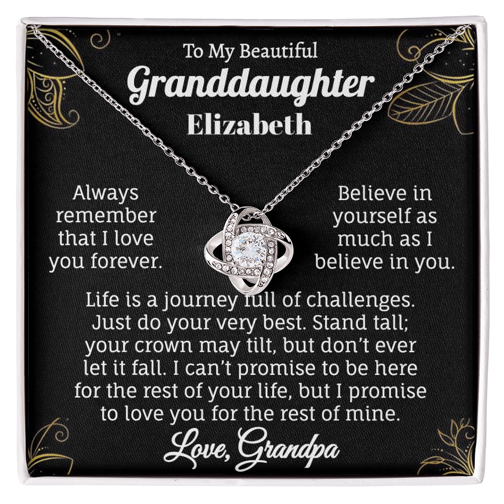 To My Beautiful Granddaughter Personalized Name Necklace.