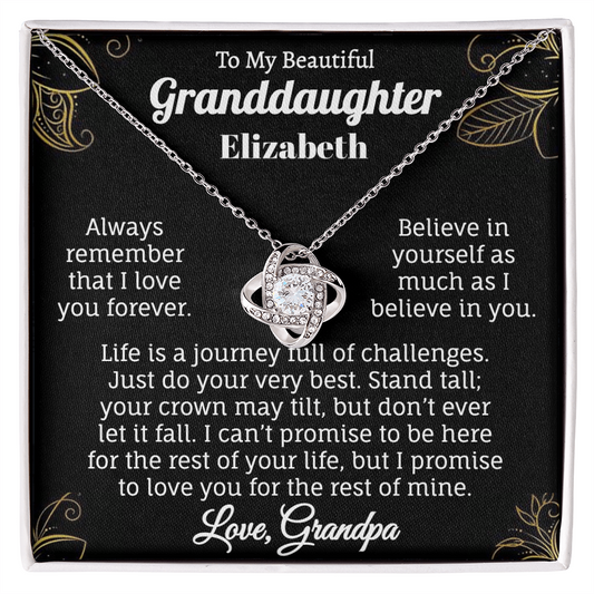 To My Beautiful Granddaughter Personalized Name Necklace.