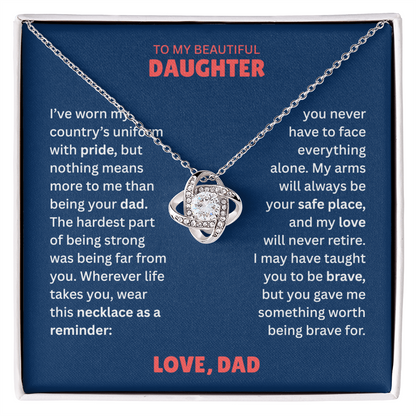 To My Daughter Necklace from Militarily Dad.