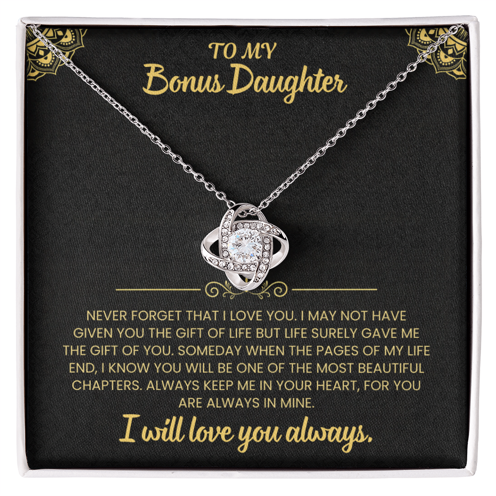 To My Bonus Daughter Necklace Set.