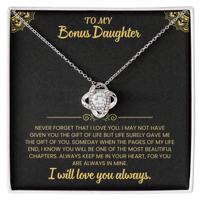 To My Bonus Daughter Necklace Set.