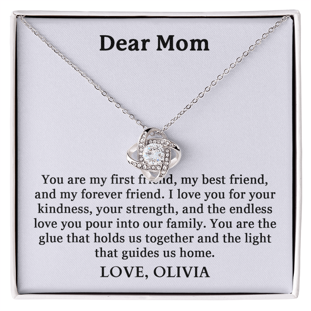 Dear Mom, You Are My First Friend | Limited Edition Necklace With Heartfelt Massage Card.
