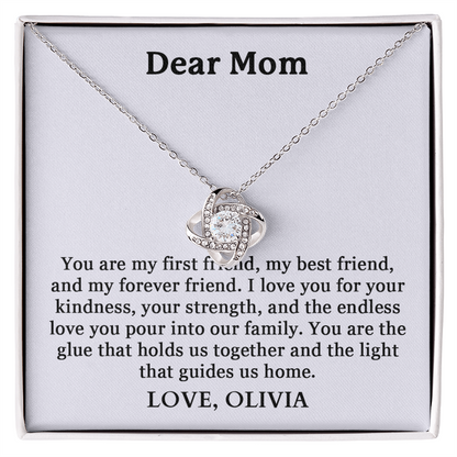 Dear Mom, You Are My First Friend | Limited Edition Necklace With Heartfelt Massage Card.
