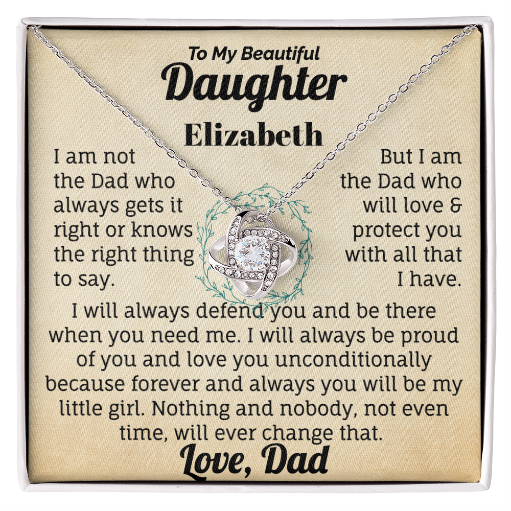 To My Beautiful Daughter Personalised Name  Necklace.