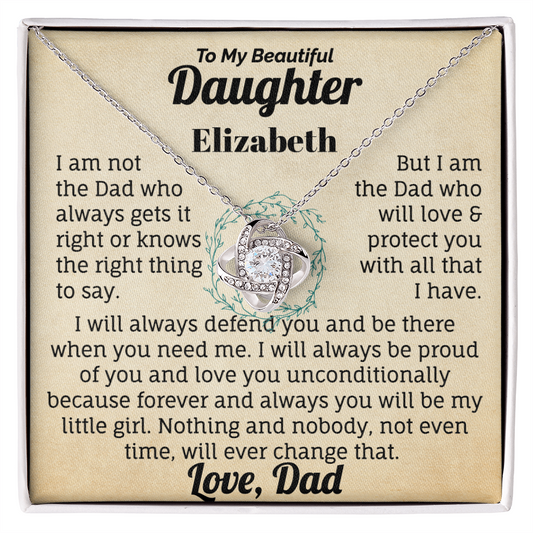 To My Beautiful Daughter Personalised Name  Necklace.