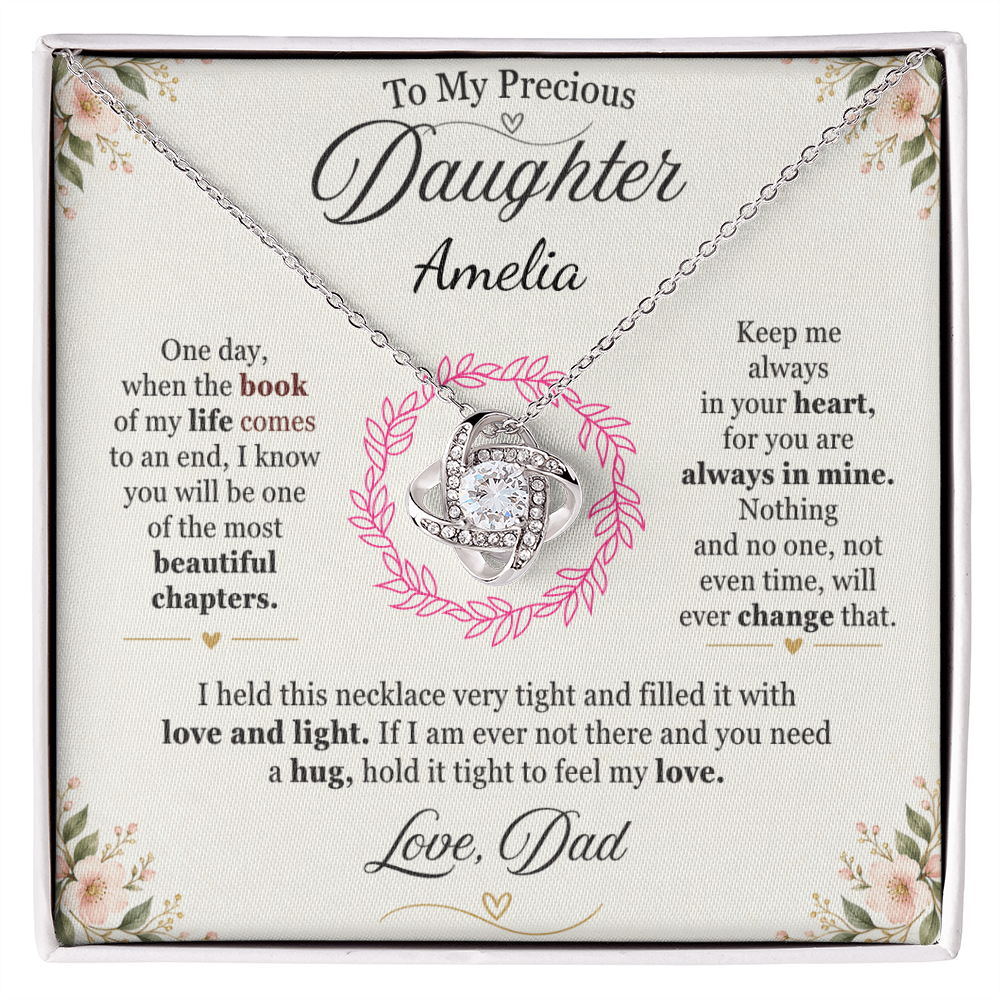 To My Precious Daughter Personalized Name Neckalce from Dad.