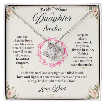 To My Precious Daughter Personalized Name Neckalce from Dad.