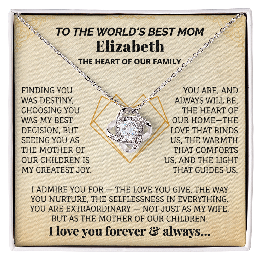WORLD'S BEST MOM PERSONALIZED NAME NECKLACE.