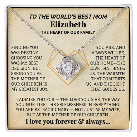 WORLD'S BEST MOM PERSONALIZED NAME NECKLACE.