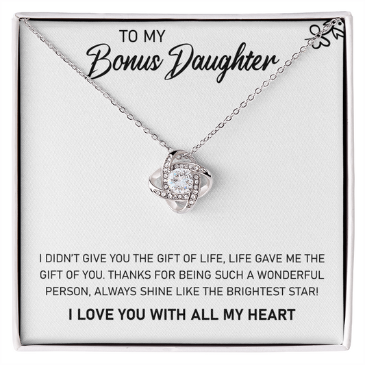 To My Bonus Daughter, Always Shine Like The Brightest Star. Personalized Name Necklace. (Limited edition)