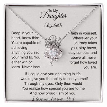 To My Daughter Personalized Name & Signature Necklace.