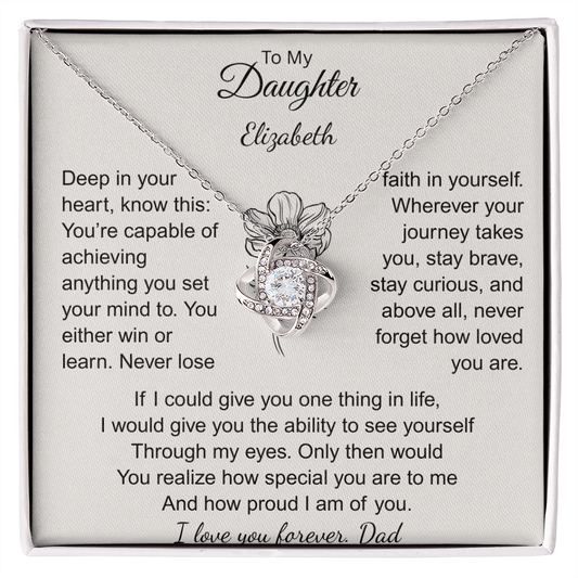 To My Daughter Personalized Name & Signature Necklace.