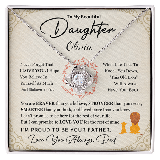 To My Beautiful Daughter Personalized Name Necklace.