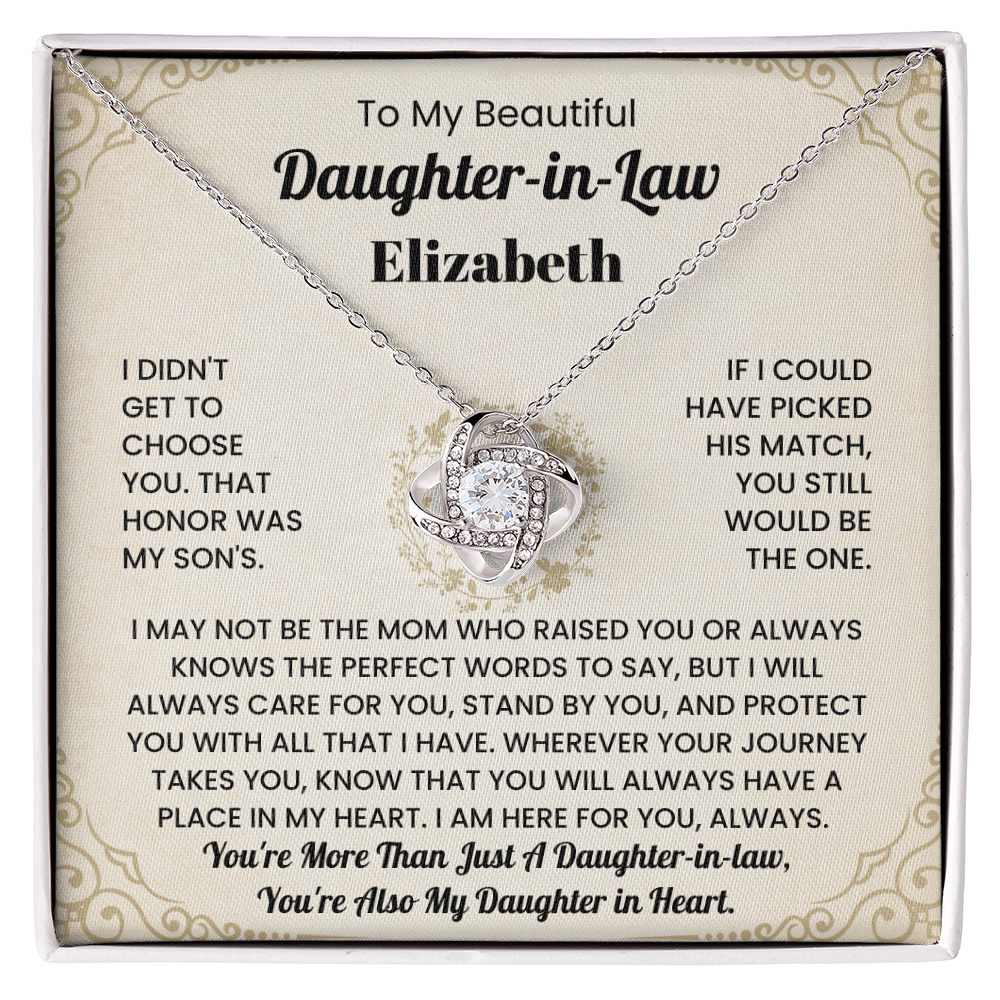 To My Beautiful Daughter-in-Law Personalized Name Necklace.