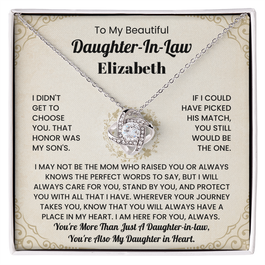To My Beautiful Daugher-In-Law Personalized Name Necklace.