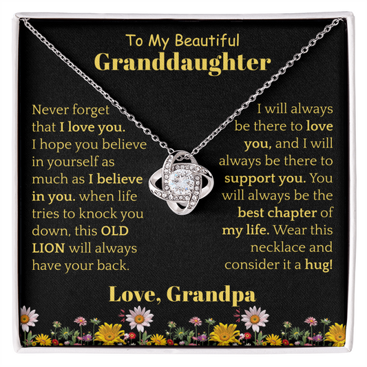 To My Beautiful Granddaughter Necklace from Grandpa.