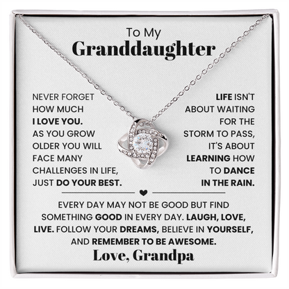 To My Granddaughter Necklace from Grandpa.