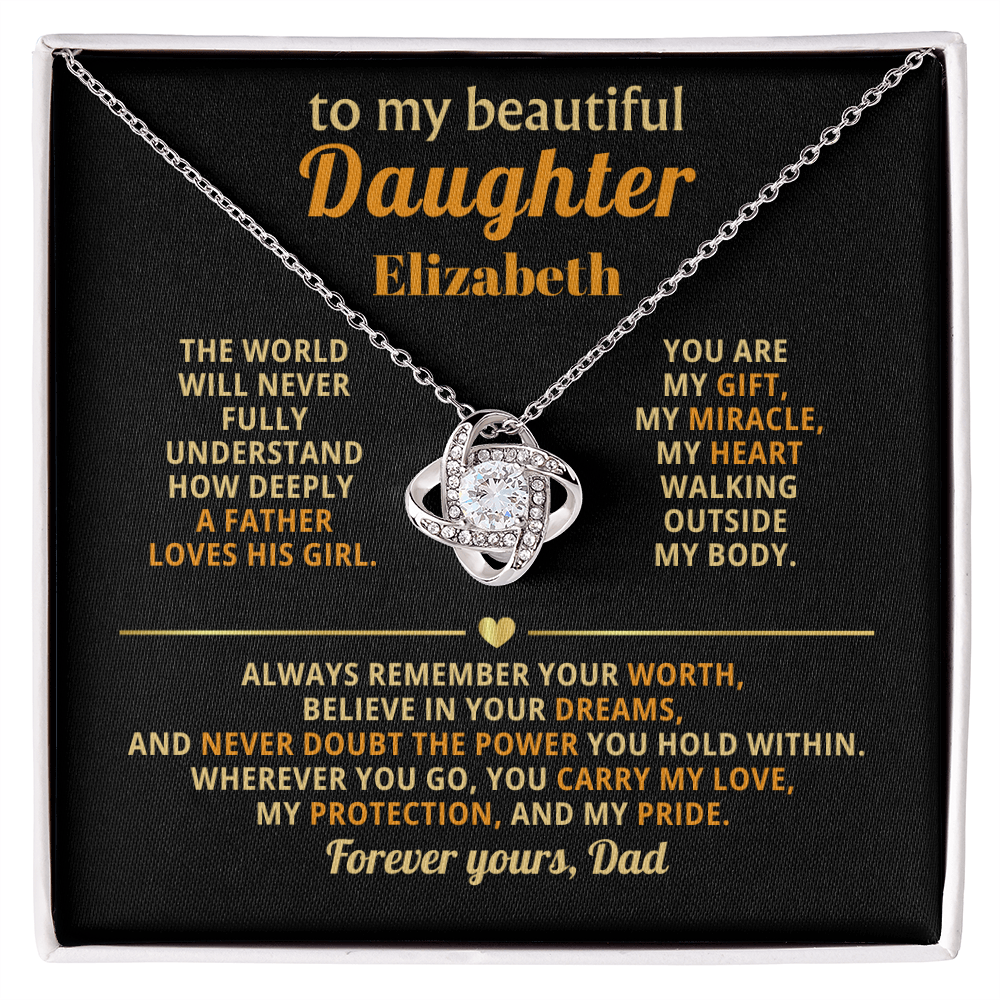 To My Beautiful Daughter Personalized Name Necklace from Dad.