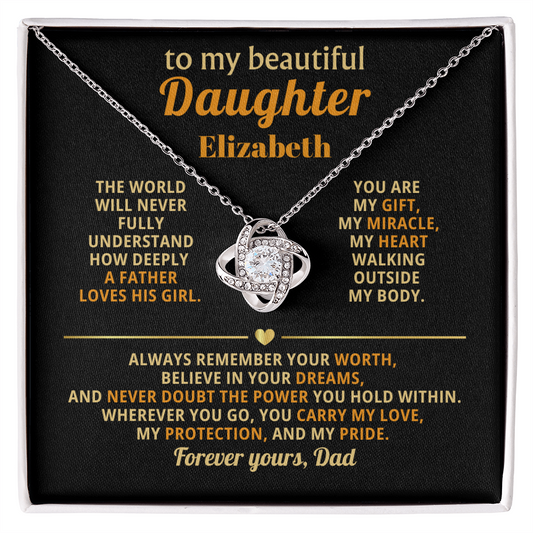 To My Beautiful Daughter Personalized Name Necklace from Dad.