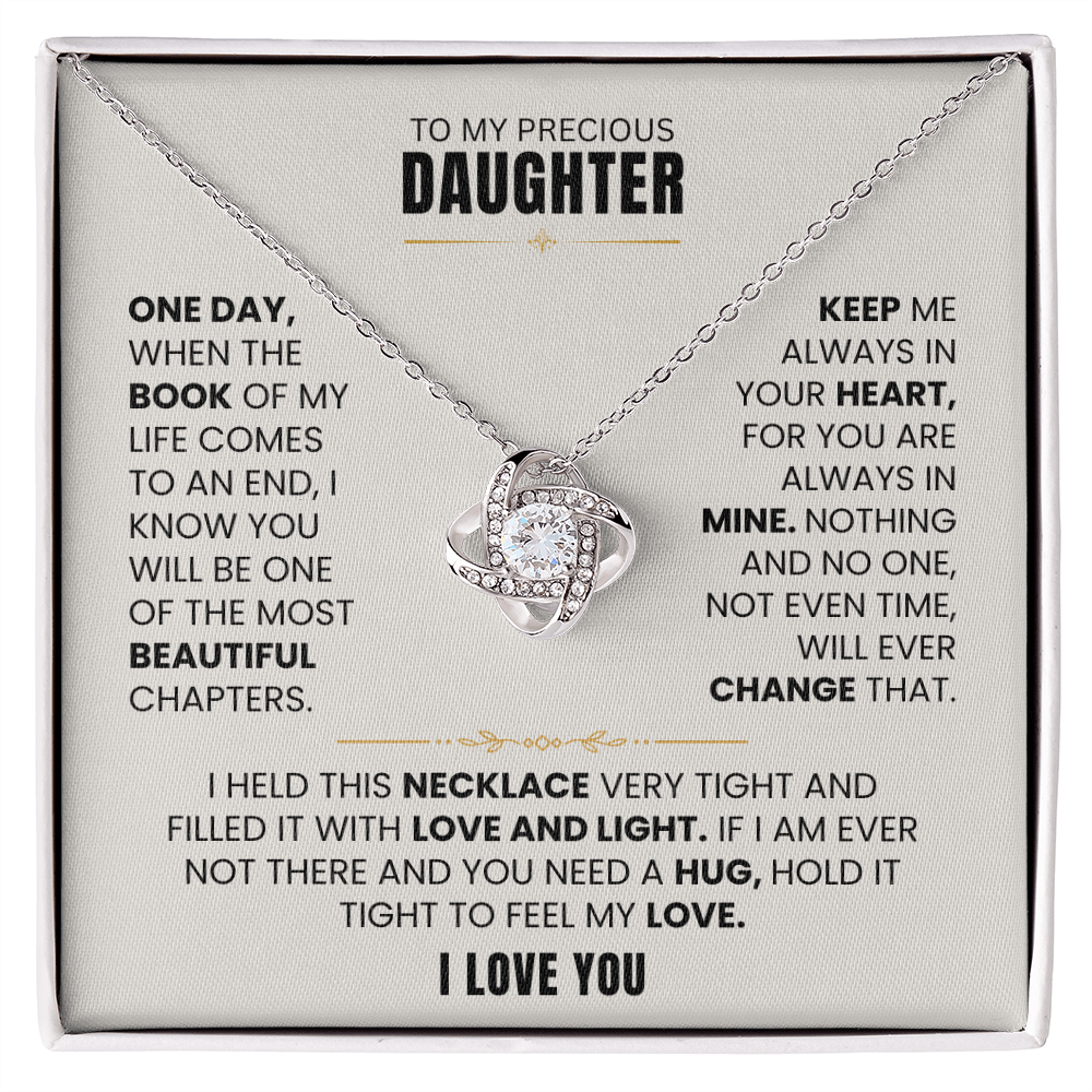To My Precious Daughter | I Love You Necklace Set.