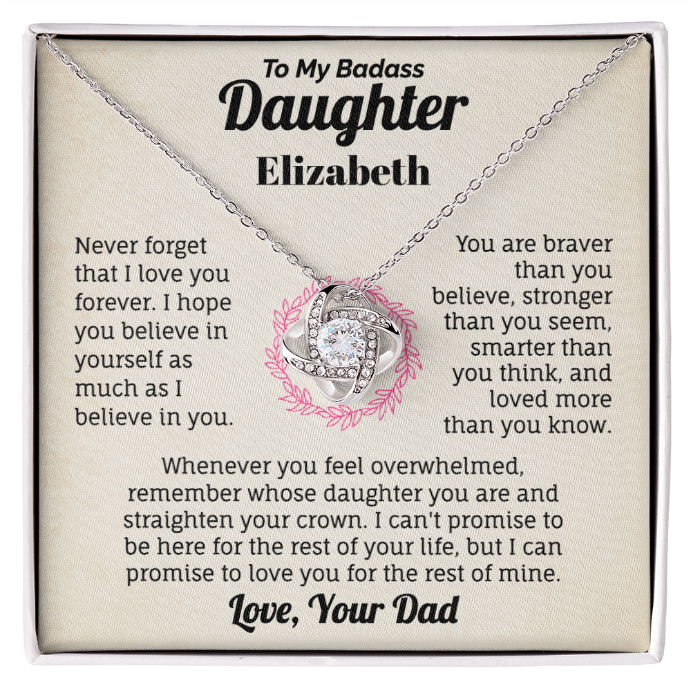 To My Daughter Personalized Name Necklace.