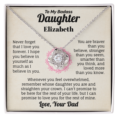 To My Daughter Personalized Name Necklace.
