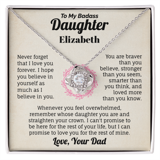 To My Daughter Personalized Name Necklace.