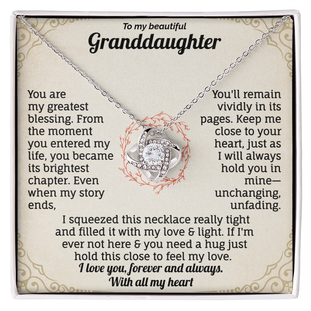To My Granddaughter, I Love You With All My Heart Necklace.